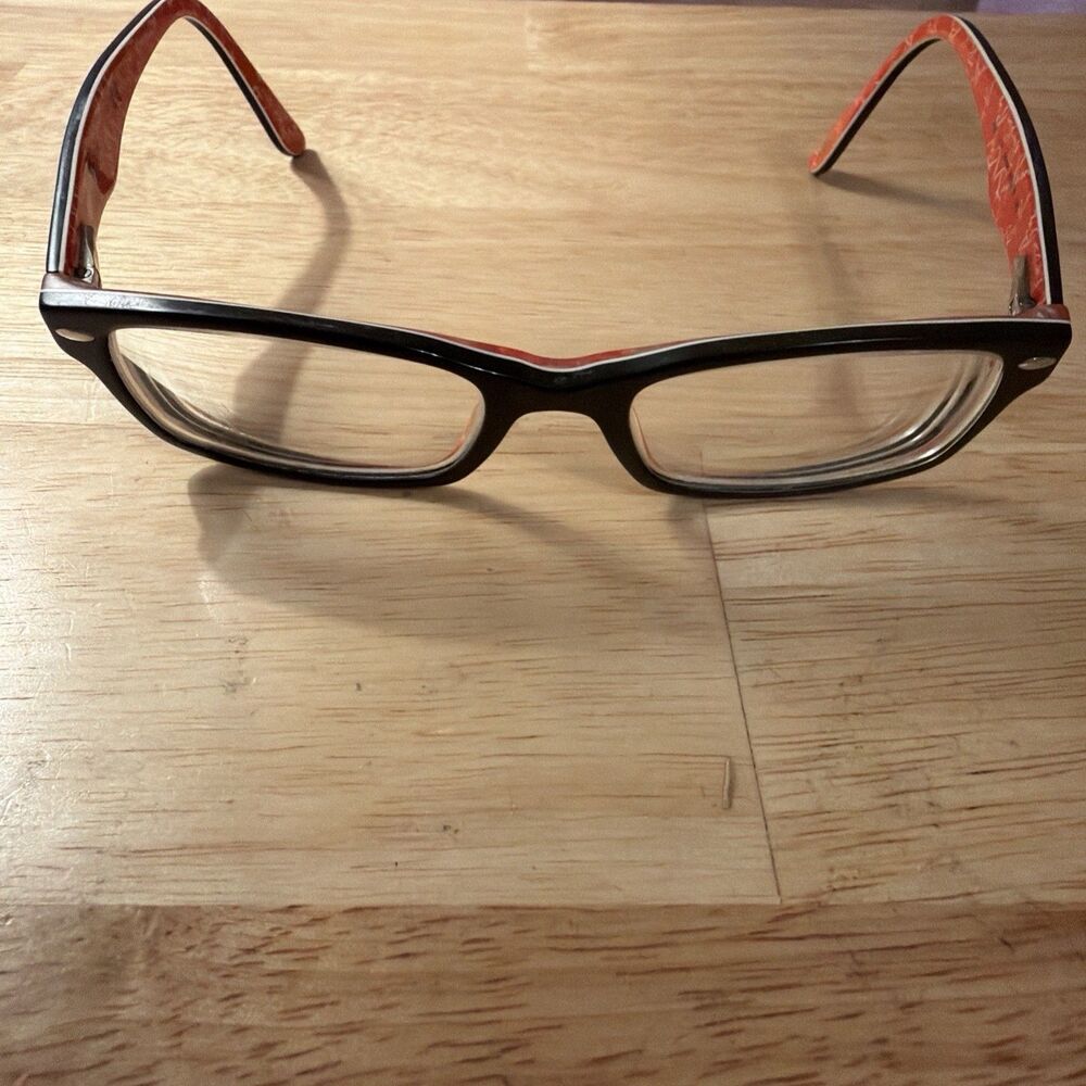 Ray-Ban RB 5206 2479 52-18-140 Black Red Pattern Eyeglasses Women Frames